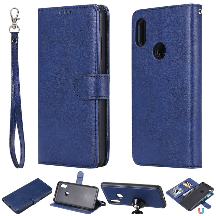 For Xiaomi Redmi Note 6 Pro Solid Color Horizontal Flip Protective Case with Holder & Card Slots & Wallet & Photo Frame & Lanyard