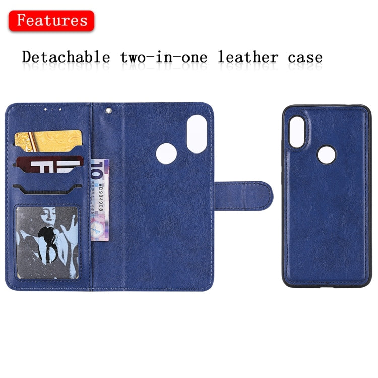 For Xiaomi Redmi Note 6 Pro Solid Color Horizontal Flip Protective Case with Holder & Card Slots & Wallet & Photo Frame & Lanyard