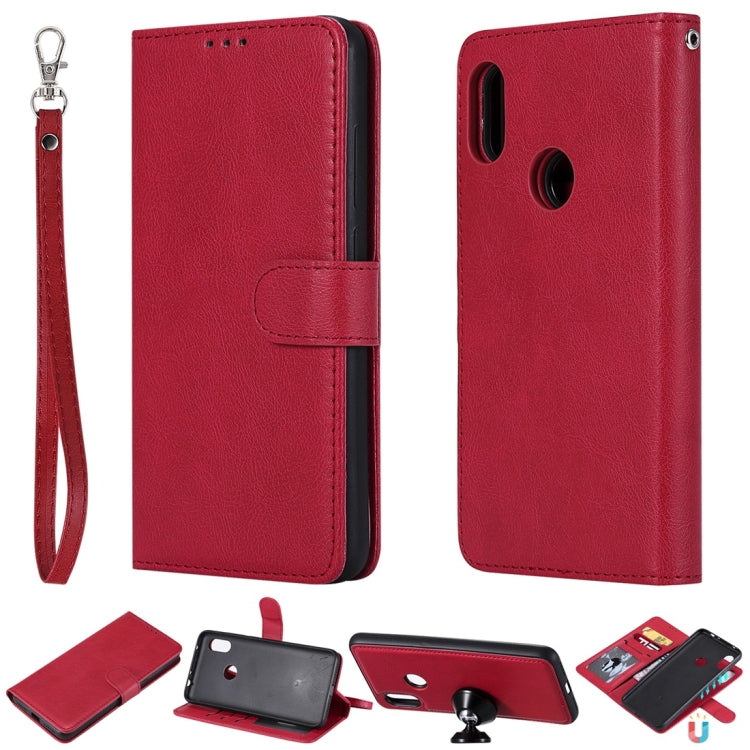 For Xiaomi Redmi Note 6 Pro Solid Color Horizontal Flip Protective Case with Holder & Card Slots & Wallet & Photo Frame & Lanyard