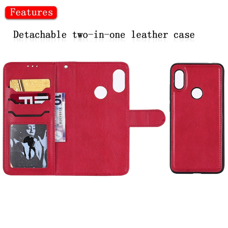 For Xiaomi Redmi Note 6 Pro Solid Color Horizontal Flip Protective Case with Holder & Card Slots & Wallet & Photo Frame & Lanyard