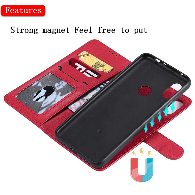For Xiaomi Redmi Note 6 Pro Solid Color Horizontal Flip Protective Case with Holder & Card Slots & Wallet & Photo Frame & Lanyard