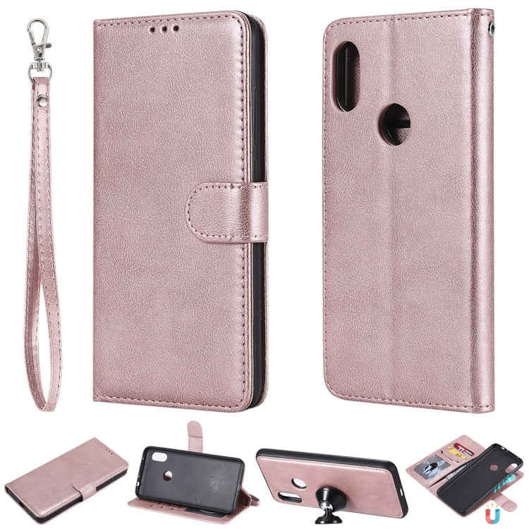 For Xiaomi Redmi Note 6 Pro Solid Color Horizontal Flip Protective Case with Holder & Card Slots & Wallet & Photo Frame & Lanyard