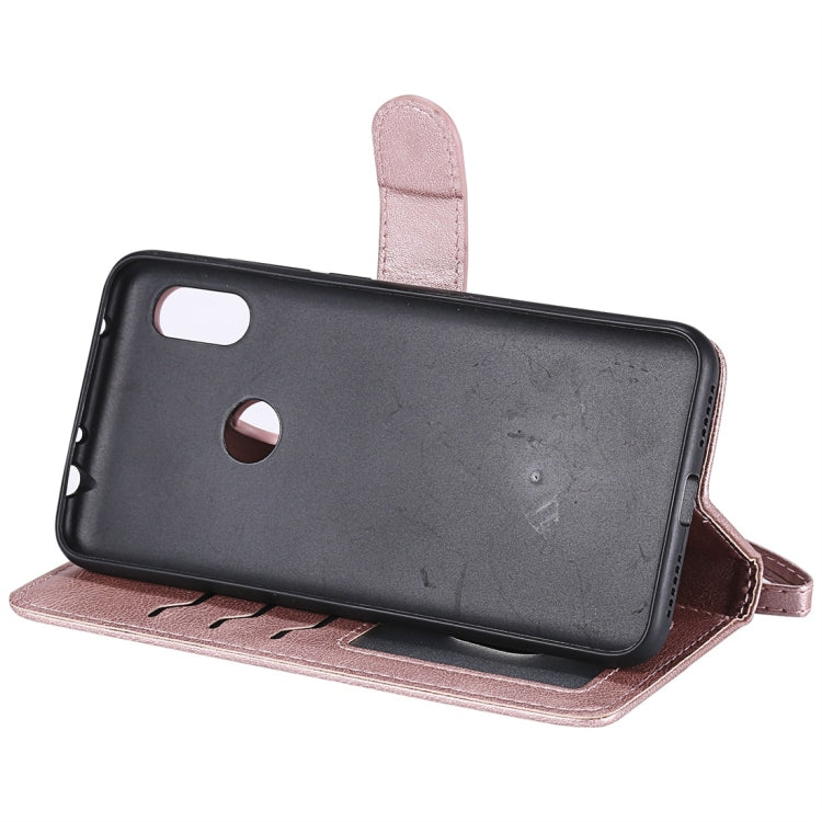 For Xiaomi Redmi Note 6 Pro Solid Color Horizontal Flip Protective Case with Holder & Card Slots & Wallet & Photo Frame & Lanyard