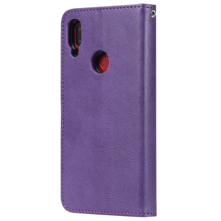 For Xiaomi Redmi Note 7 Solid Color Horizontal Flip Protective Case with Holder & Card Slots & Wallet & Photo Frame & Lanyard