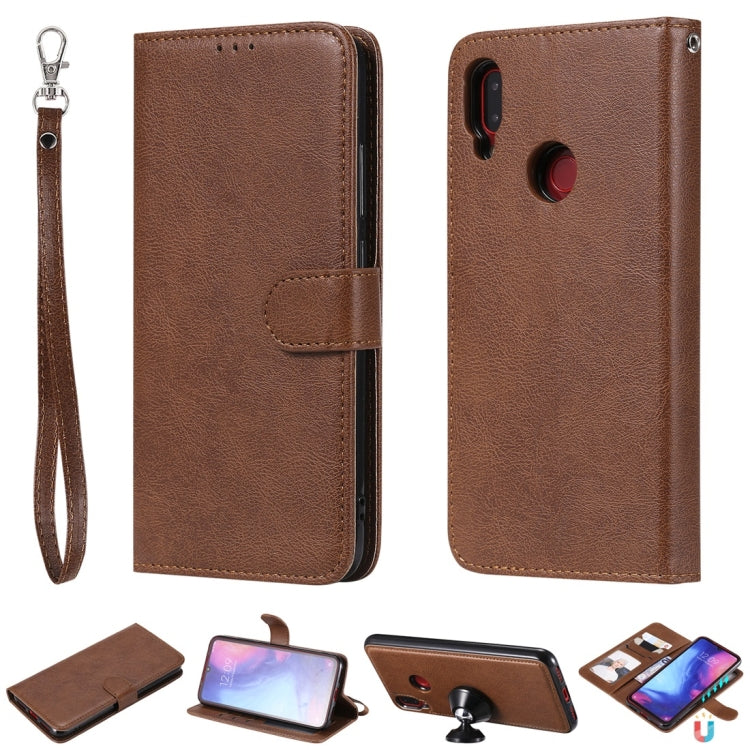 For Xiaomi Redmi Note 7 Solid Color Horizontal Flip Protective Case with Holder & Card Slots & Wallet & Photo Frame & Lanyard