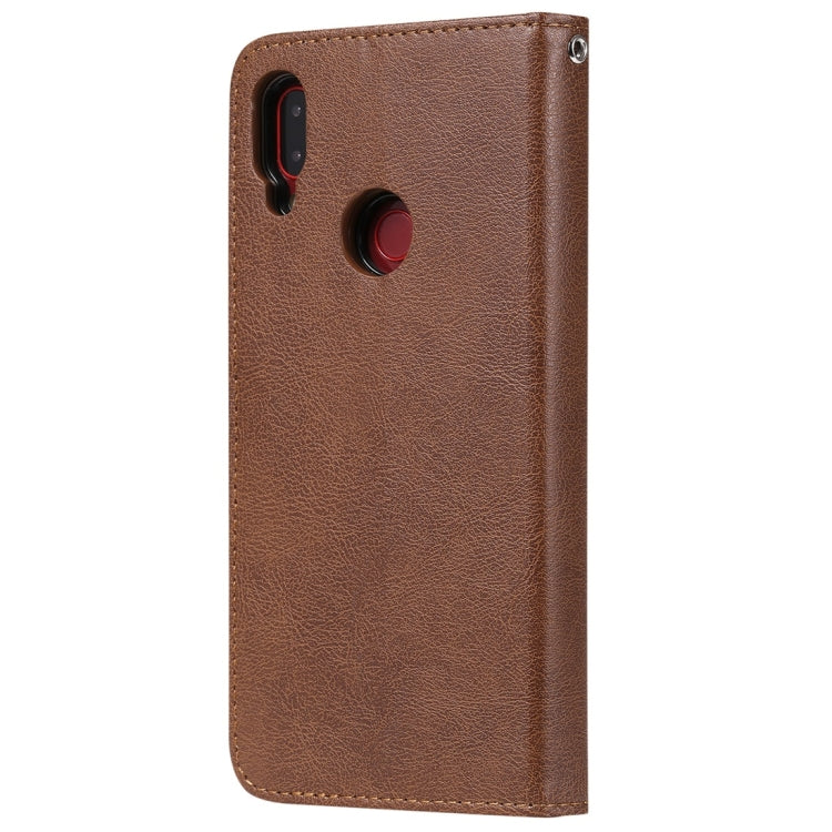 For Xiaomi Redmi Note 7 Solid Color Horizontal Flip Protective Case with Holder & Card Slots & Wallet & Photo Frame & Lanyard
