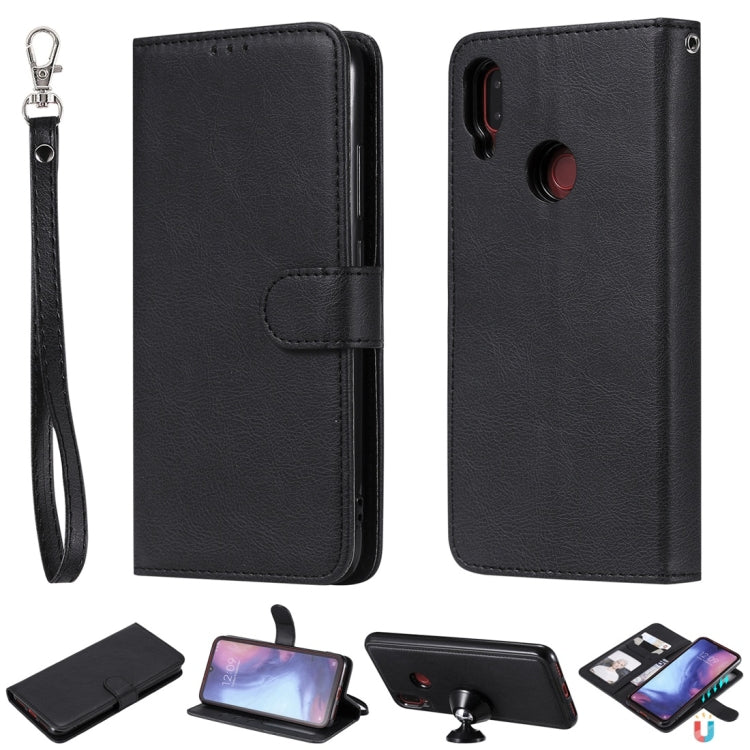 For Xiaomi Redmi Note 7 Solid Color Horizontal Flip Protective Case with Holder & Card Slots & Wallet & Photo Frame & Lanyard