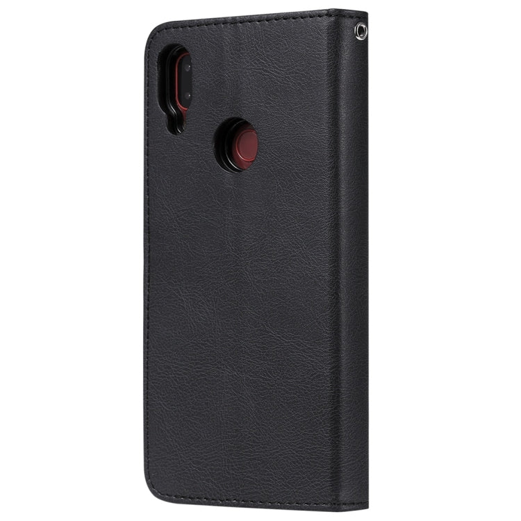 For Xiaomi Redmi Note 7 Solid Color Horizontal Flip Protective Case with Holder & Card Slots & Wallet & Photo Frame & Lanyard