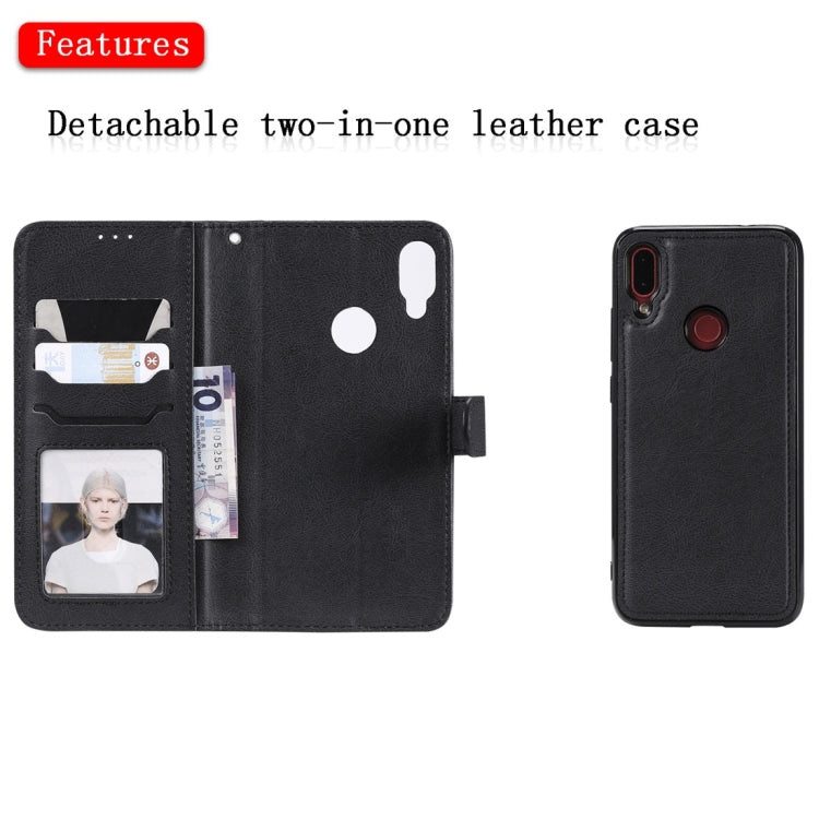 For Xiaomi Redmi Note 7 Solid Color Horizontal Flip Protective Case with Holder & Card Slots & Wallet & Photo Frame & Lanyard