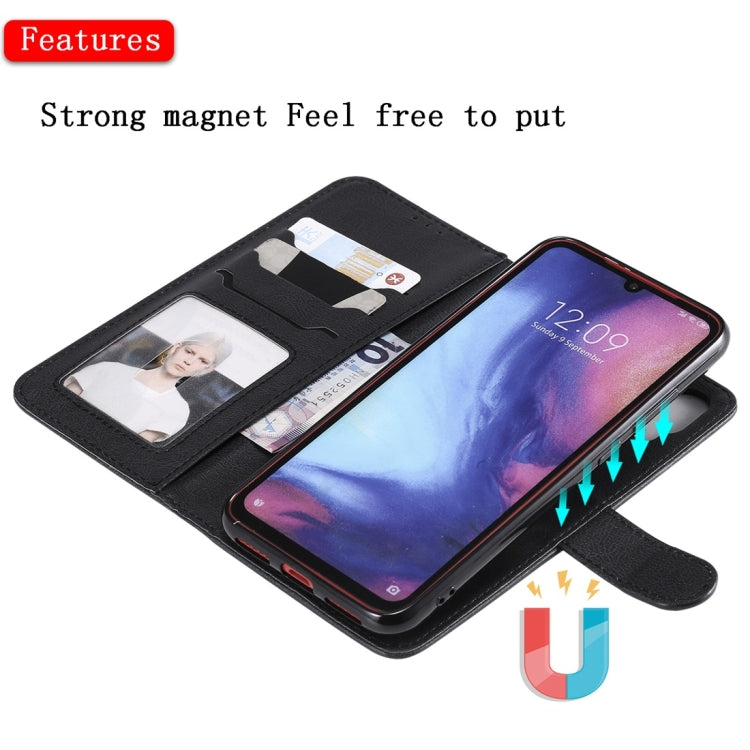For Xiaomi Redmi Note 7 Solid Color Horizontal Flip Protective Case with Holder & Card Slots & Wallet & Photo Frame & Lanyard