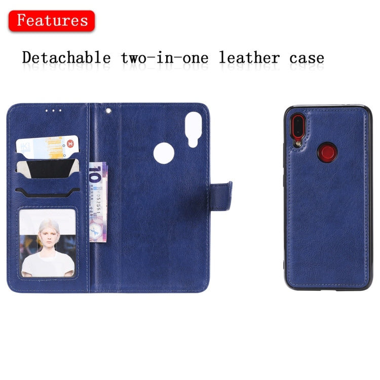 For Xiaomi Redmi Note 7 Solid Color Horizontal Flip Protective Case with Holder & Card Slots & Wallet & Photo Frame & Lanyard