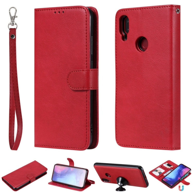 For Xiaomi Redmi Note 7 Solid Color Horizontal Flip Protective Case with Holder & Card Slots & Wallet & Photo Frame & Lanyard