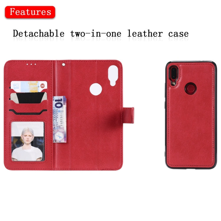 For Xiaomi Redmi Note 7 Solid Color Horizontal Flip Protective Case with Holder & Card Slots & Wallet & Photo Frame & Lanyard