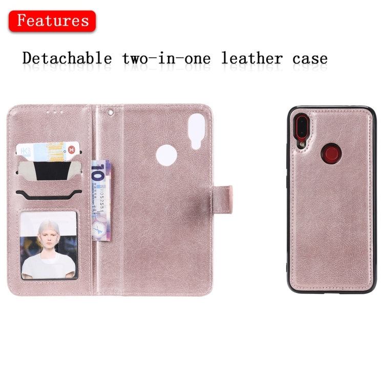 For Xiaomi Redmi Note 7 Solid Color Horizontal Flip Protective Case with Holder & Card Slots & Wallet & Photo Frame & Lanyard