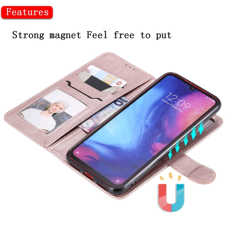 For Xiaomi Redmi Note 7 Solid Color Horizontal Flip Protective Case with Holder & Card Slots & Wallet & Photo Frame & Lanyard