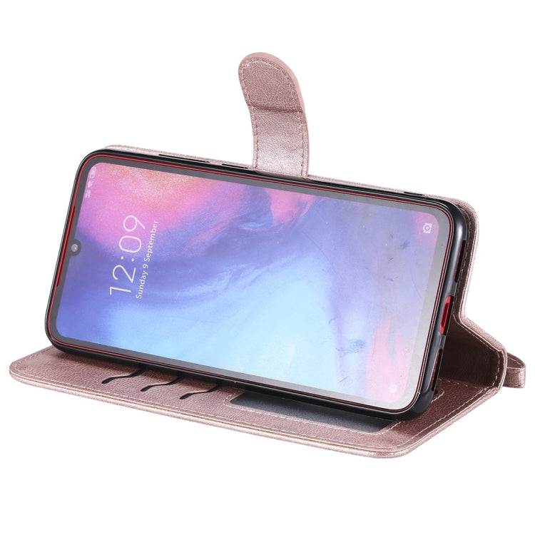 For Xiaomi Redmi Note 7 Solid Color Horizontal Flip Protective Case with Holder & Card Slots & Wallet & Photo Frame & Lanyard