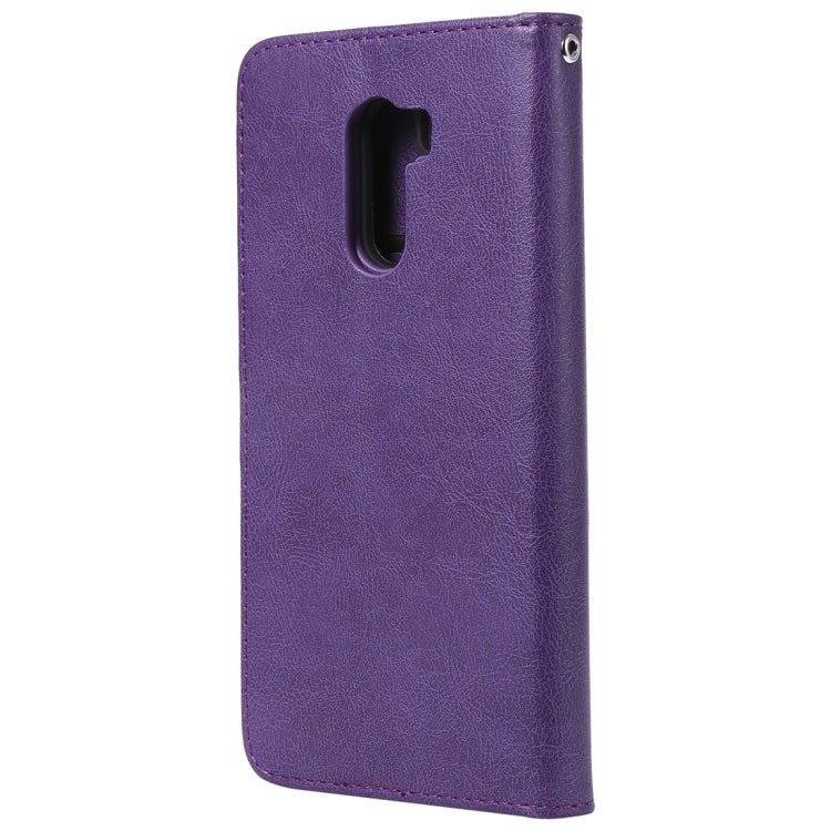 For Xiaomi Pocophone F1 Solid Color Horizontal Flip Protective Case with Holder & Card Slots & Wallet & Photo Frame & Lanyard