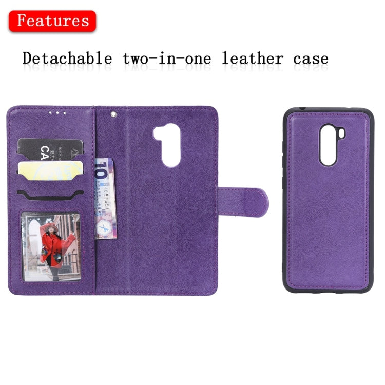 For Xiaomi Pocophone F1 Solid Color Horizontal Flip Protective Case with Holder & Card Slots & Wallet & Photo Frame & Lanyard