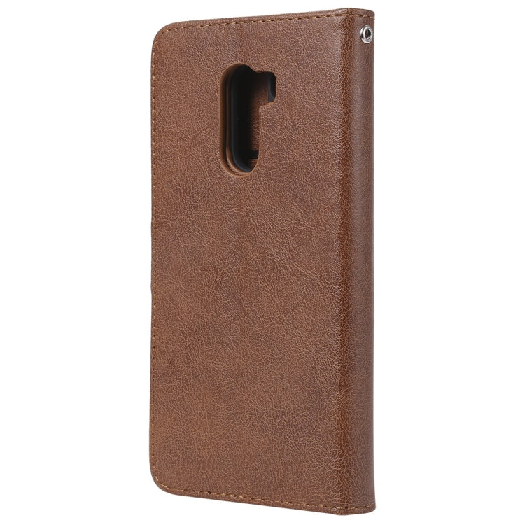 For Xiaomi Pocophone F1 Solid Color Horizontal Flip Protective Case with Holder & Card Slots & Wallet & Photo Frame & Lanyard