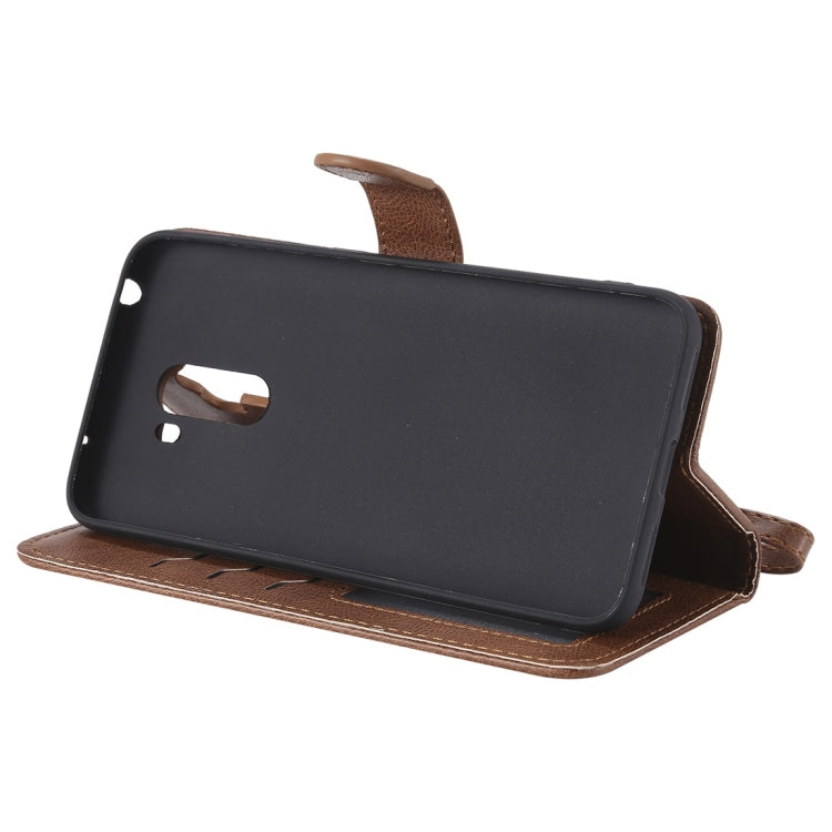 For Xiaomi Pocophone F1 Solid Color Horizontal Flip Protective Case with Holder & Card Slots & Wallet & Photo Frame & Lanyard
