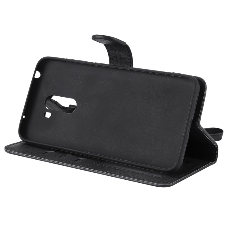 For Xiaomi Pocophone F1 Solid Color Horizontal Flip Protective Case with Holder & Card Slots & Wallet & Photo Frame & Lanyard