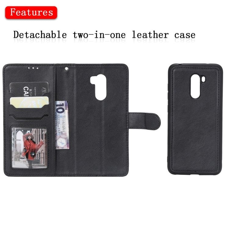 For Xiaomi Pocophone F1 Solid Color Horizontal Flip Protective Case with Holder & Card Slots & Wallet & Photo Frame & Lanyard