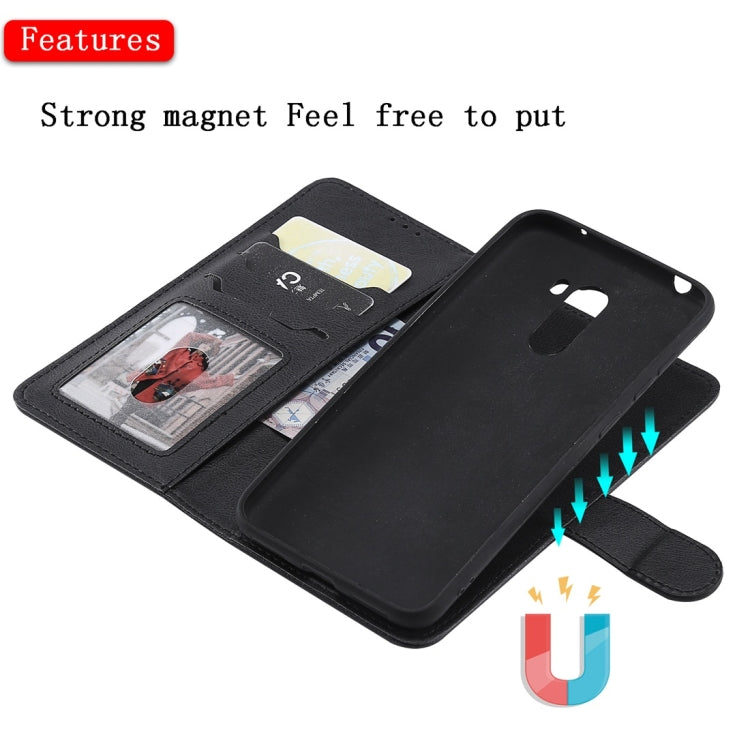 For Xiaomi Pocophone F1 Solid Color Horizontal Flip Protective Case with Holder & Card Slots & Wallet & Photo Frame & Lanyard