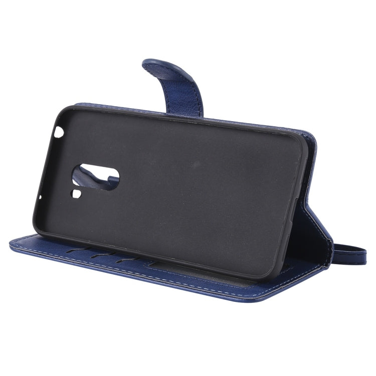 For Xiaomi Pocophone F1 Solid Color Horizontal Flip Protective Case with Holder & Card Slots & Wallet & Photo Frame & Lanyard