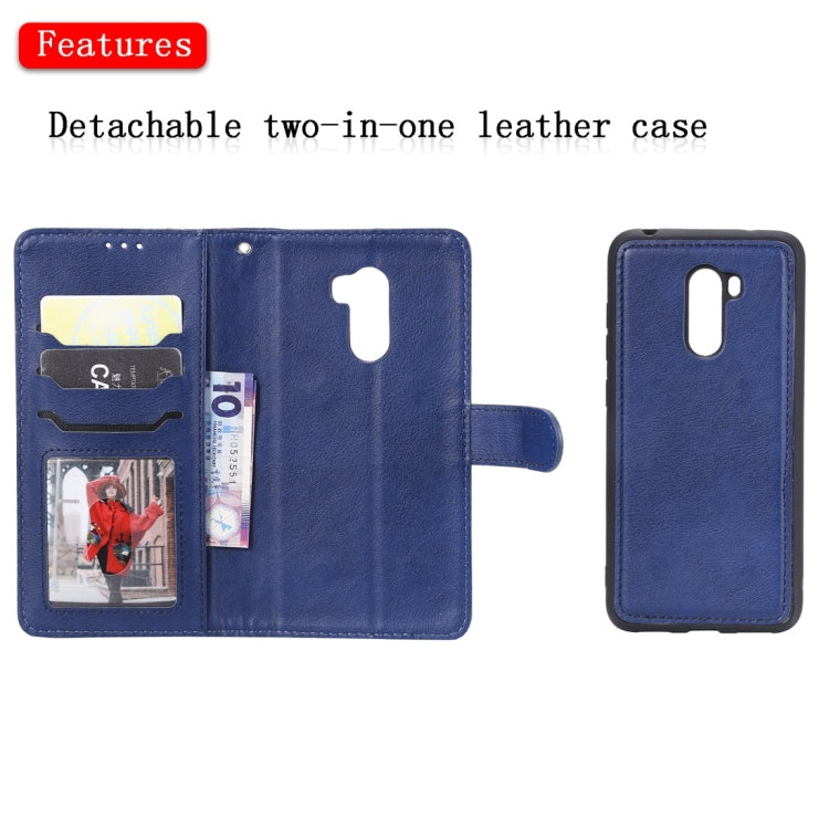 For Xiaomi Pocophone F1 Solid Color Horizontal Flip Protective Case with Holder & Card Slots & Wallet & Photo Frame & Lanyard