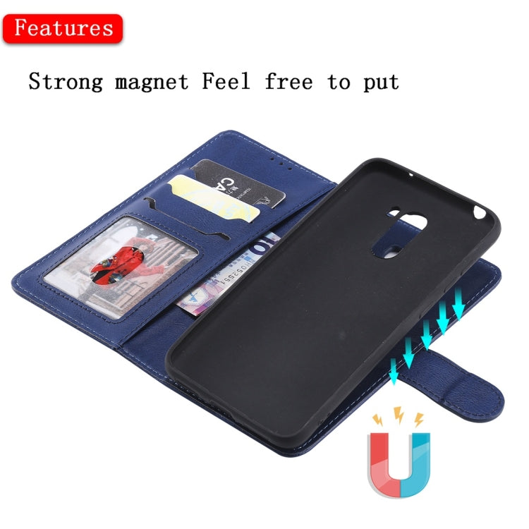 For Xiaomi Pocophone F1 Solid Color Horizontal Flip Protective Case with Holder & Card Slots & Wallet & Photo Frame & Lanyard