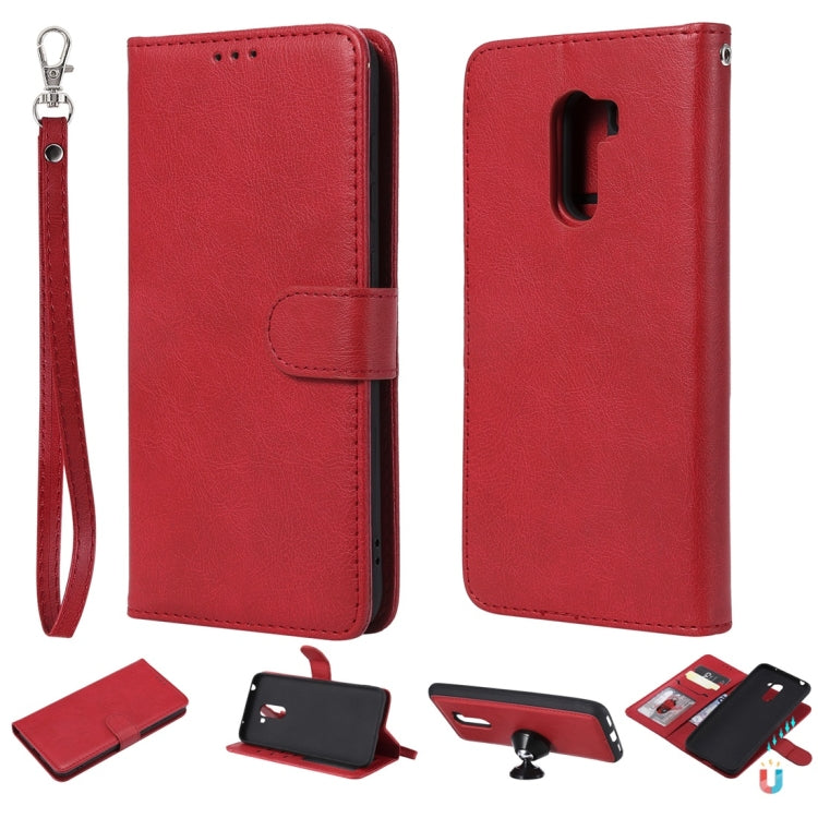 For Xiaomi Pocophone F1 Solid Color Horizontal Flip Protective Case with Holder & Card Slots & Wallet & Photo Frame & Lanyard