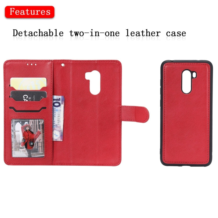 For Xiaomi Pocophone F1 Solid Color Horizontal Flip Protective Case with Holder & Card Slots & Wallet & Photo Frame & Lanyard