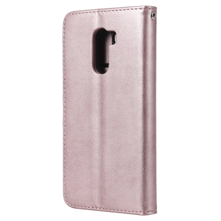 For Xiaomi Pocophone F1 Solid Color Horizontal Flip Protective Case with Holder & Card Slots & Wallet & Photo Frame & Lanyard