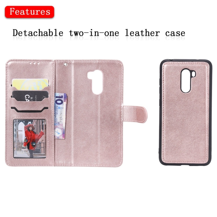 For Xiaomi Pocophone F1 Solid Color Horizontal Flip Protective Case with Holder & Card Slots & Wallet & Photo Frame & Lanyard