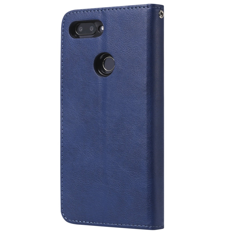 For Xiaomi Mi 8 Lite Solid Color Horizontal Flip Protective Case with Holder & Card Slots & Wallet & Photo Frame & Lanyard