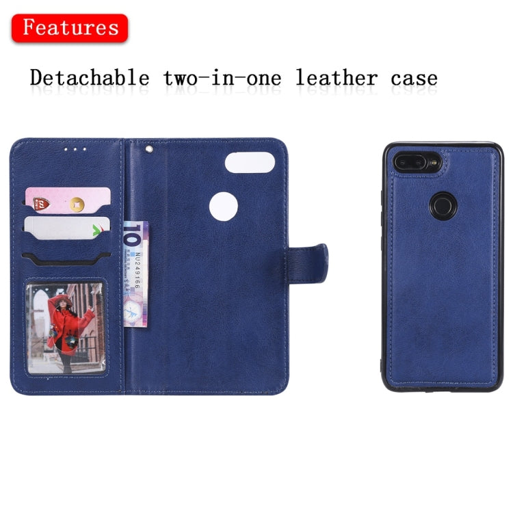 For Xiaomi Mi 8 Lite Solid Color Horizontal Flip Protective Case with Holder & Card Slots & Wallet & Photo Frame & Lanyard