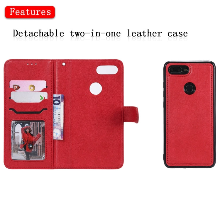 For Xiaomi Mi 8 Lite Solid Color Horizontal Flip Protective Case with Holder & Card Slots & Wallet & Photo Frame & Lanyard