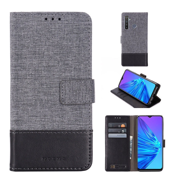 For OPPO Realme 5 MUMXA MX102 Horizontal Flip Canvas Stitching Leather Case with Holder & Card Slots & Wallet