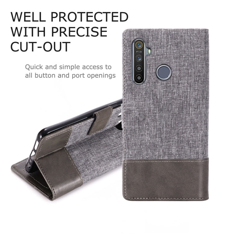 For OPPO Realme 5 MUMXA MX102 Horizontal Flip Canvas Stitching Leather Case with Holder & Card Slots & Wallet