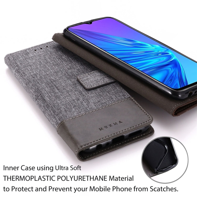 For OPPO Realme 5 MUMXA MX102 Horizontal Flip Canvas Stitching Leather Case with Holder & Card Slots & Wallet