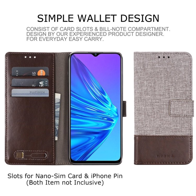 For OPPO Realme 5 MUMXA MX102 Horizontal Flip Canvas Stitching Leather Case with Holder & Card Slots & Wallet