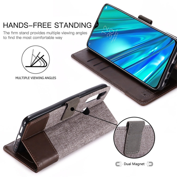 For OPPO Realme 5 Pro MUMXA MX102 Horizontal Flip Canvas Stitching Leather Case with Holder & Card Slots & Wallet(Brown)