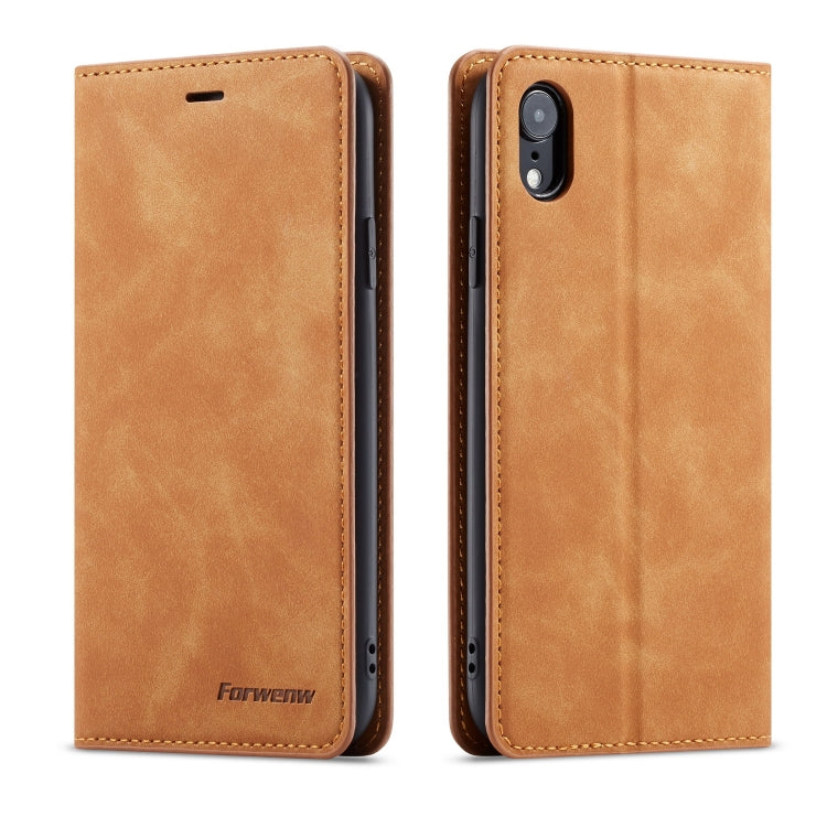 For iPhone XR Forwenw Dream Series Oil Edge Strong Magnetism Horizontal Flip Leather Case with Holder & Card Slots & Wallet & Photo Frame