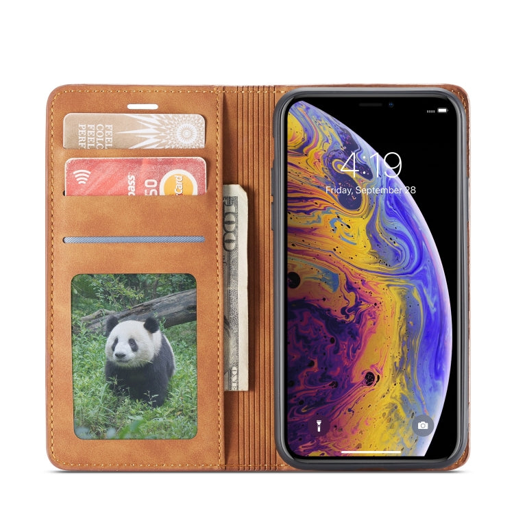 For iPhone XS Max Forwenw Dream Series Oil Edge Strong Magnetism Horizontal Flip Leather Case with Holder & Card Slots & Wallet & Photo Frame