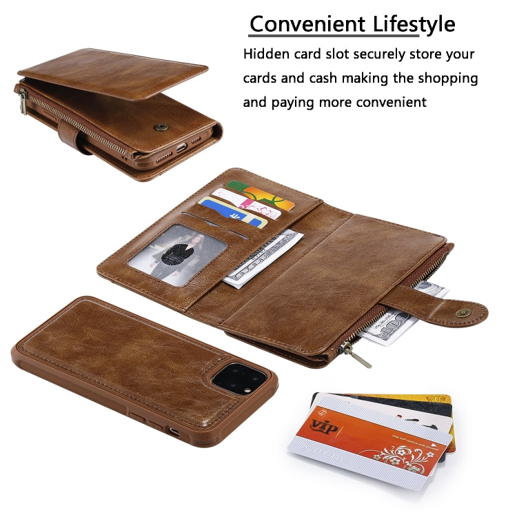 For iPhone 11 Pro Retro Multifunctional Horizontal Flip PU Leather Case with Card Slot & Holder & Wallet & Photo Frame
