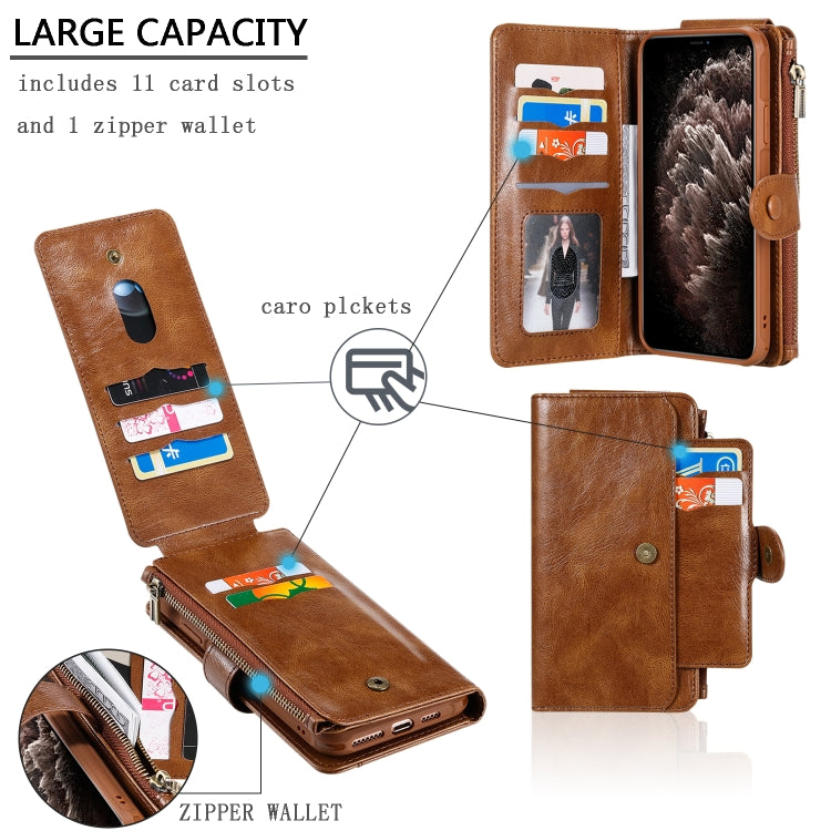 For iPhone 11 Pro Max Retro Multifunctional Horizontal Flip PU Leather Case with Card Slot & Holder & Wallet & Photo Frame