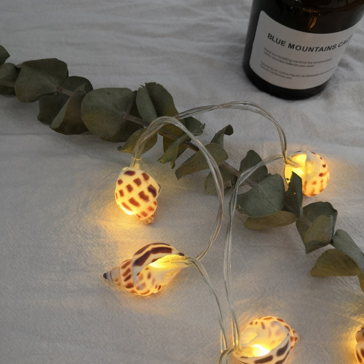 Home Interior Decoration Atmosphere String Lights LED Conch Decorative Lantern, Specification:1m 10 LEDs Battery Case