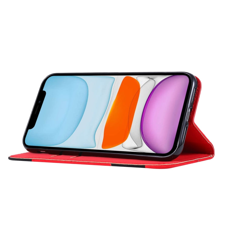 For iPhone 11 Fabric Stitching Embroidery Horizontal Flip Leather Case With Holder & Card Slots & Wallet