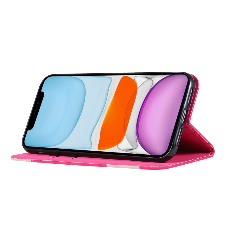 For iPhone 11 Fabric Stitching Embroidery Horizontal Flip Leather Case With Holder & Card Slots & Wallet