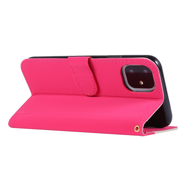 For iPhone 11 Fabric Stitching Embroidery Horizontal Flip Leather Case With Holder & Card Slots & Wallet